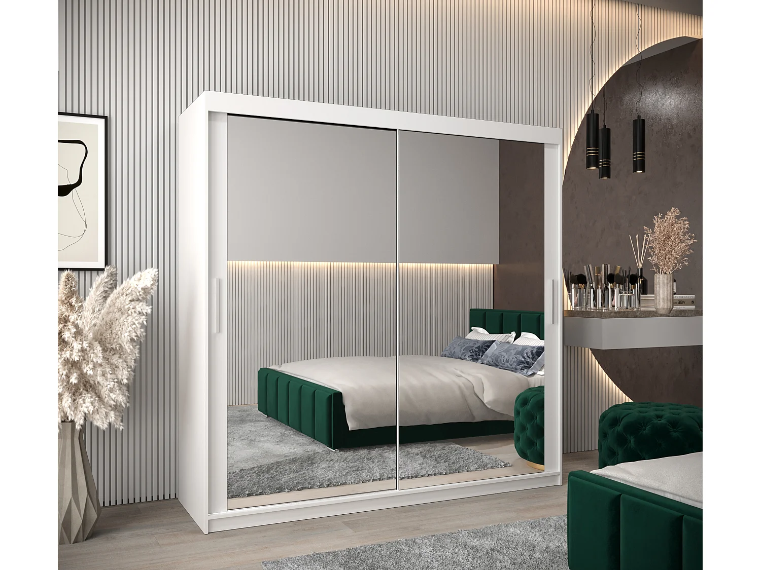 ARMOIRE TOKYO 3 DE PUERTAS CORREDERAS 200/200/62 2 puertas (Blanco/Blanco)