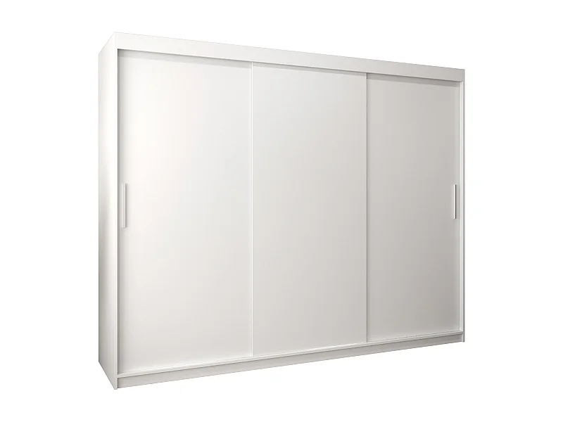 Armoire Tokyo À Portes Coulissantes 200/250/62 3 Portes (Blanc/Blanc)
