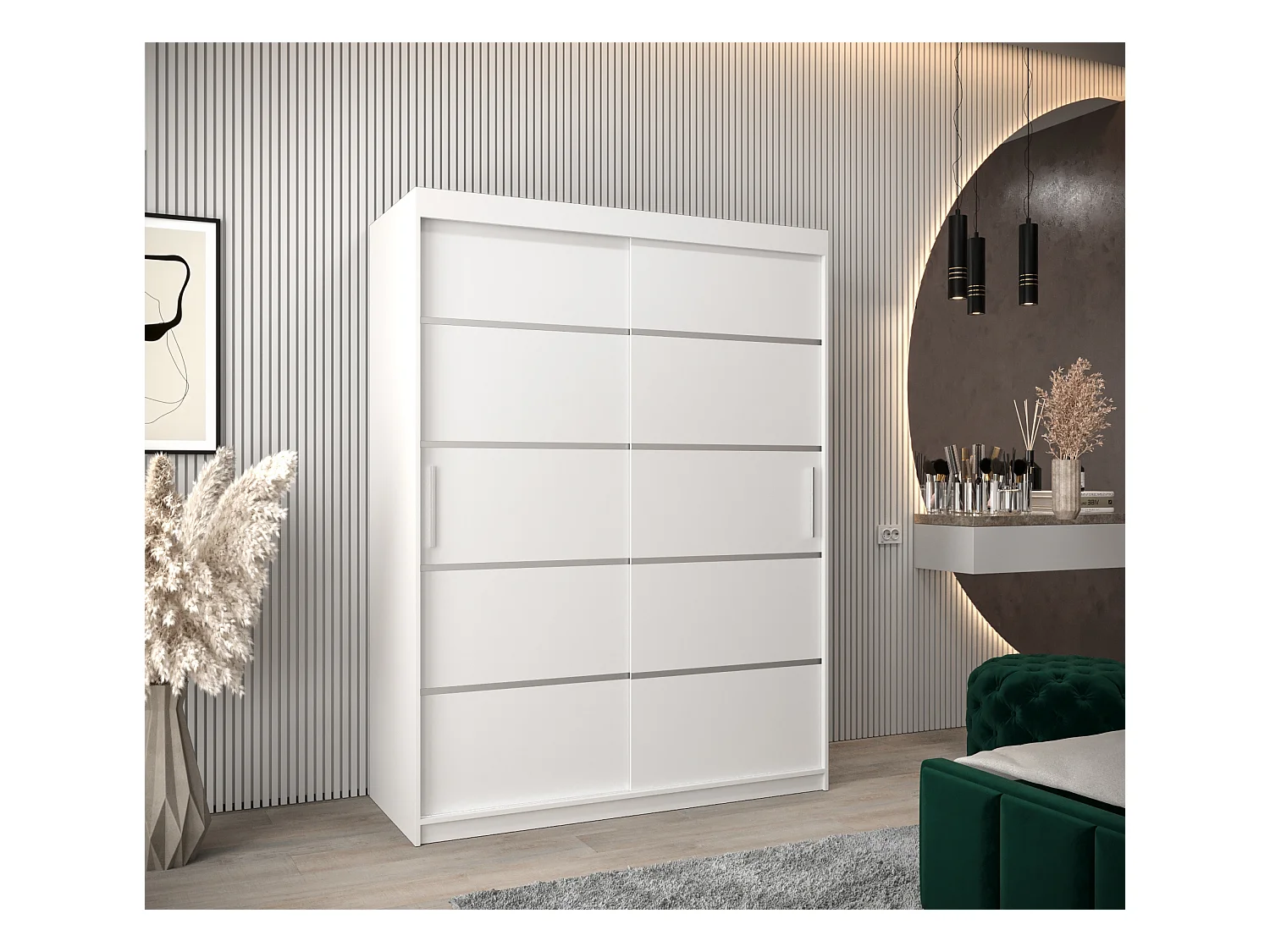 VERONA 1 KLEDINGKAST MET SCHUIFDEUREN 200/150/62 2 deuren (wit/wit)