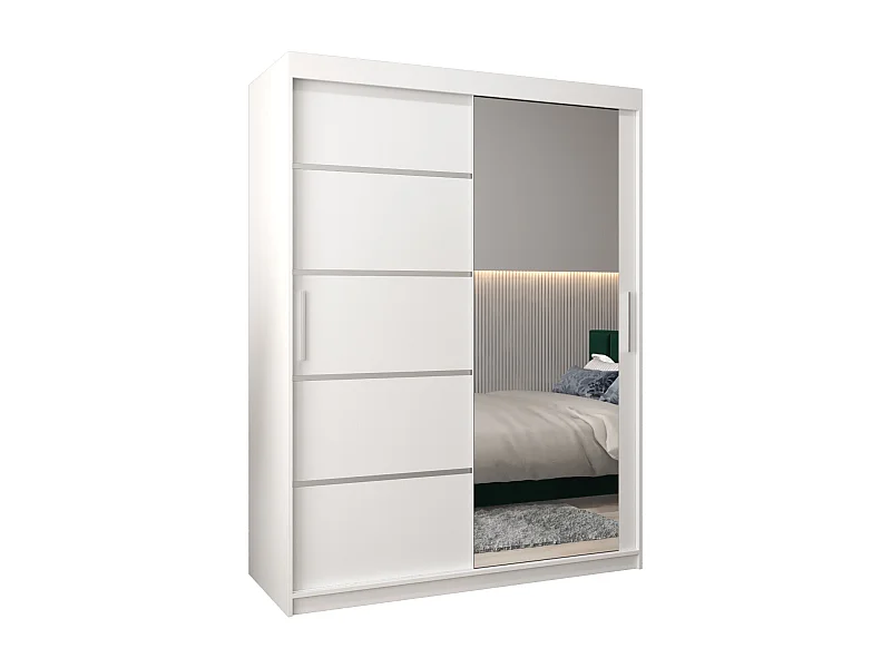 ARMOIRE VERONA 2 À PORTES COULISSANTES 200/150/62 2 Portes (Blanc/Blanc)