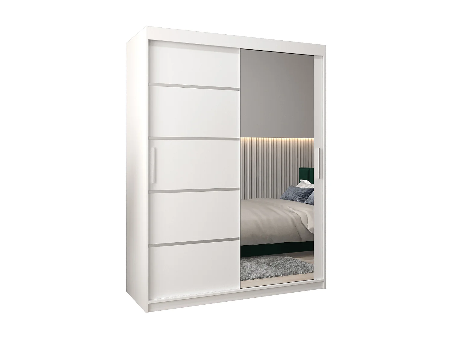 ARMOIRE VERONA 2 À PORTES COULISSANTES 200/150/62 2 Portes (Blanc/Blanc)