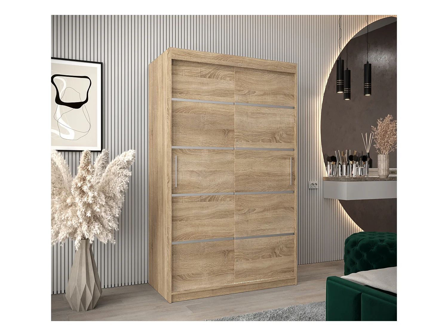 ARMOIRE VERONA 1 À PORTES COULISSANTES 200/120/62 2 Portes (Sonoma/Sonoma)