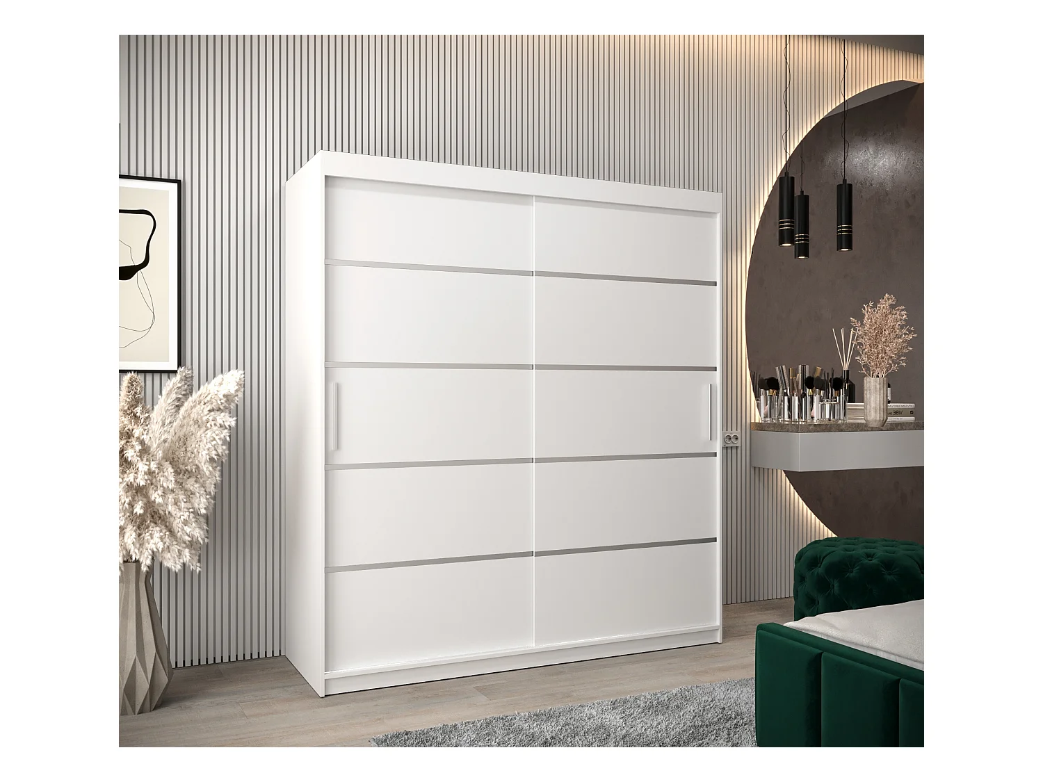 VERONA 1 KLEDINGKAST MET SCHUIFDEUREN 200/180/62 2 deuren (wit/wit)