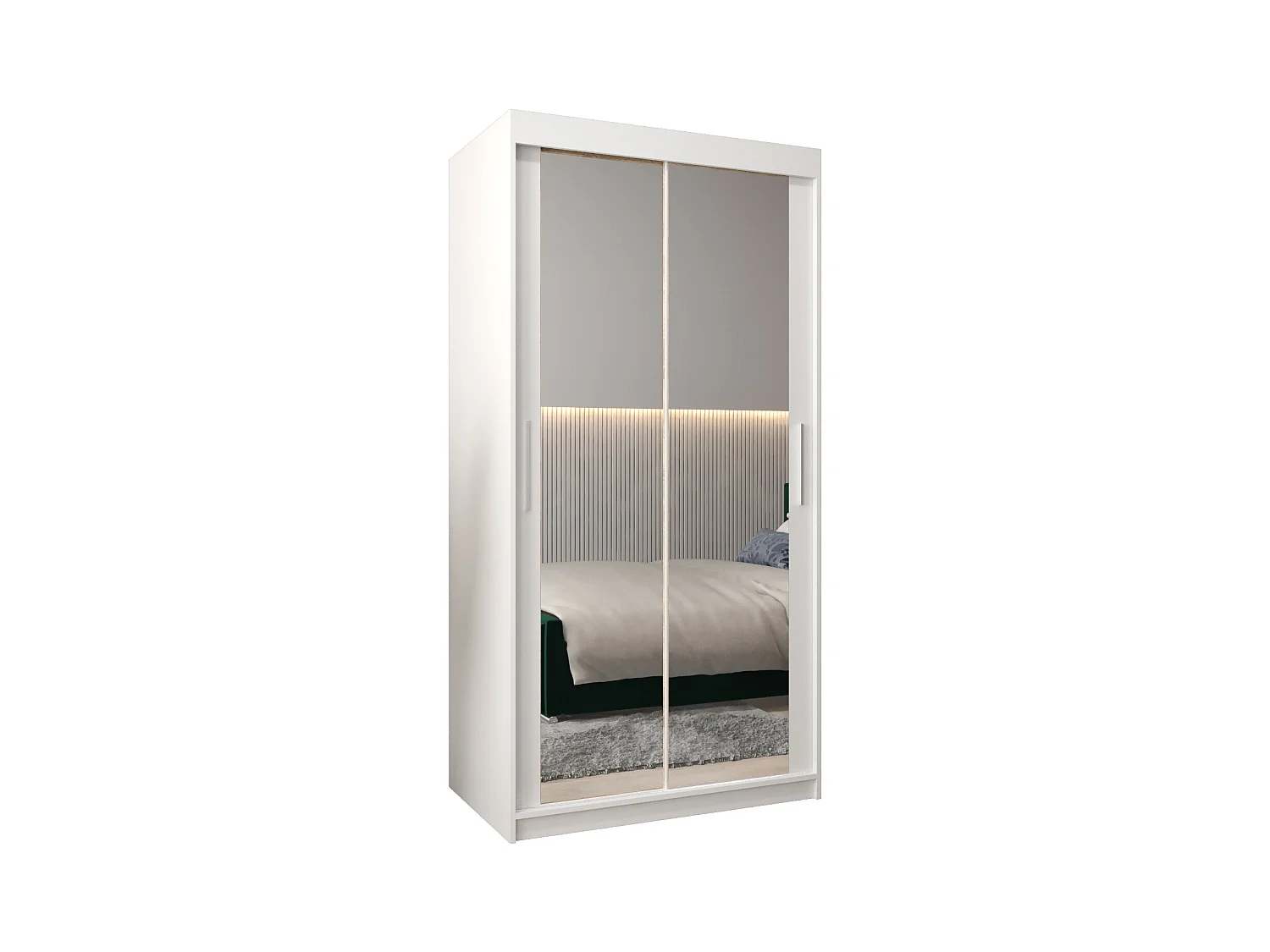 ARMOIRE TOKYO 3 DE PUERTAS CORREDERAS 200/100/62 2 puertas (Blanco/Blanco)