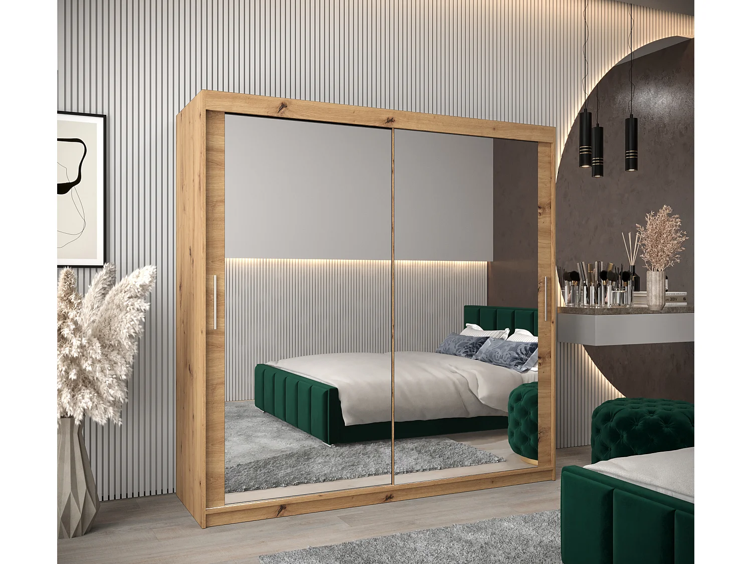 ARMÁRIO TOKYO 3 DE PUERTAS CORREDERAS 200/200/62 2 puertas (Artisan/Artisan)