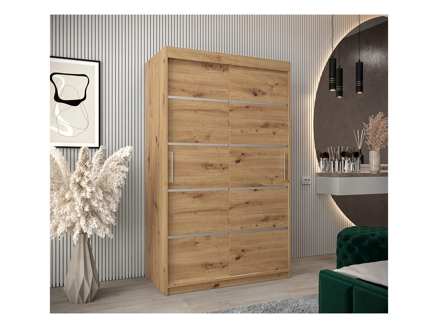 VERONA 1 KLEDINGKAST MET SCHUIFDEUREN 200/120/62 2 deuren (artisan/artisan)