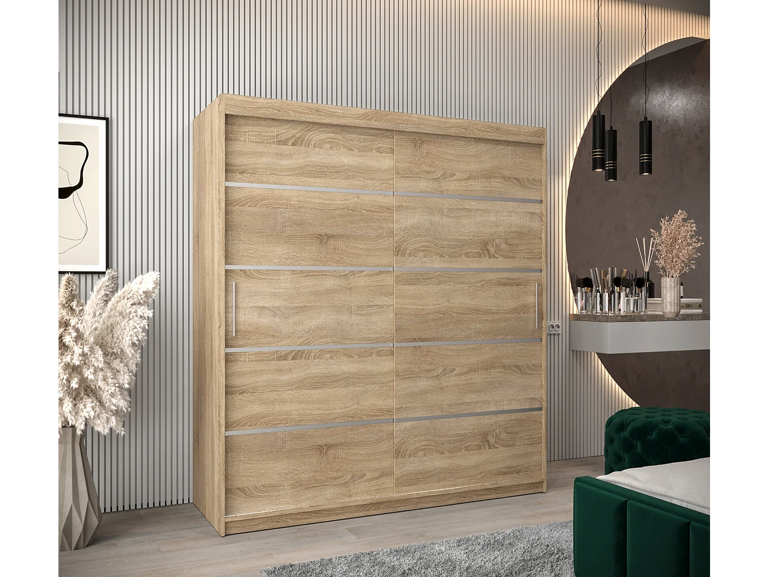 SCHWEBETÜRENSCHRANK VERONA 1 200/180/62 2-türig (Sonoma/Sonoma)