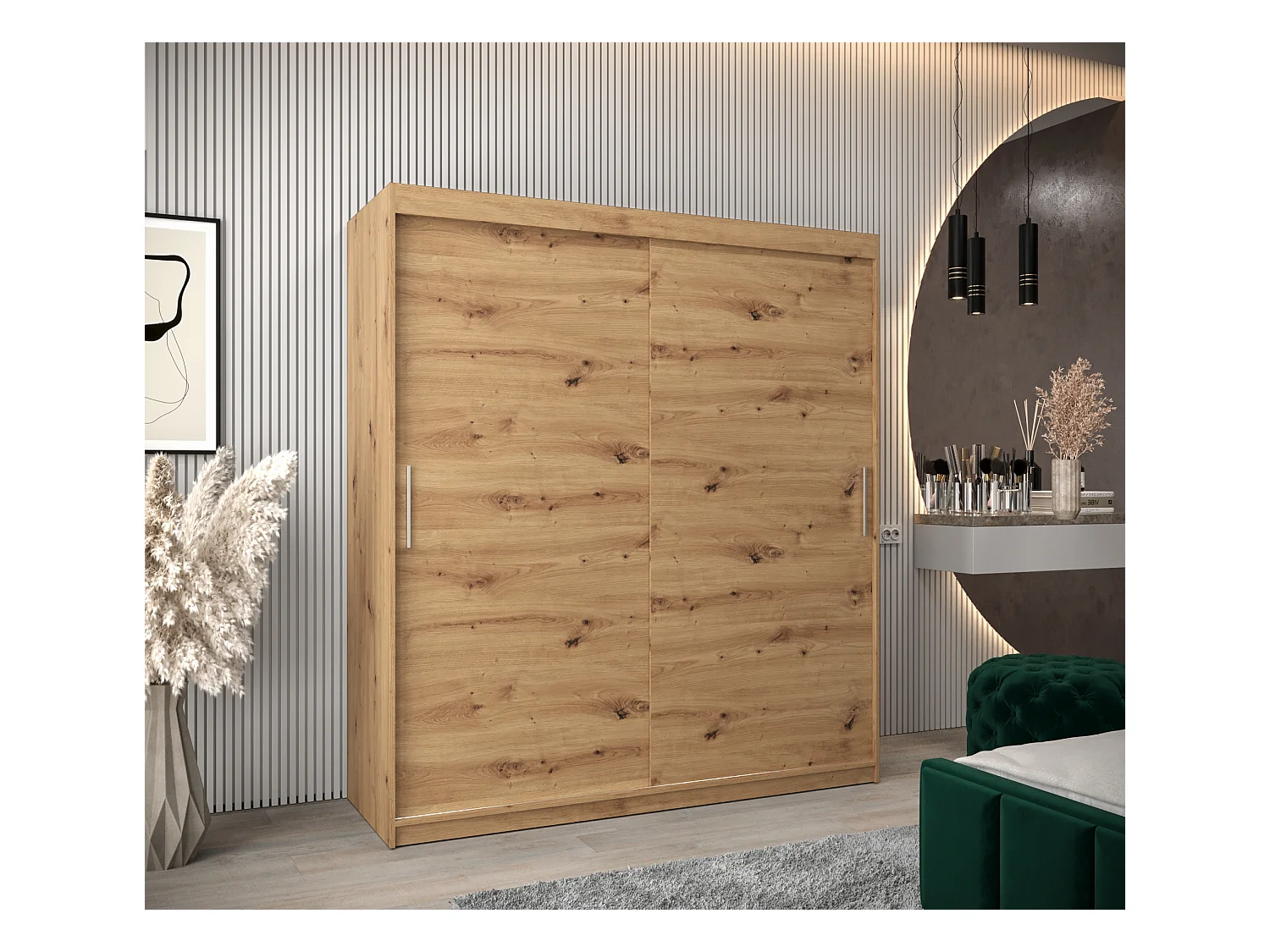 Armoire Tokyo À Portes Coulissantes 200/180/62 2 portes (Artisan/Artisan)