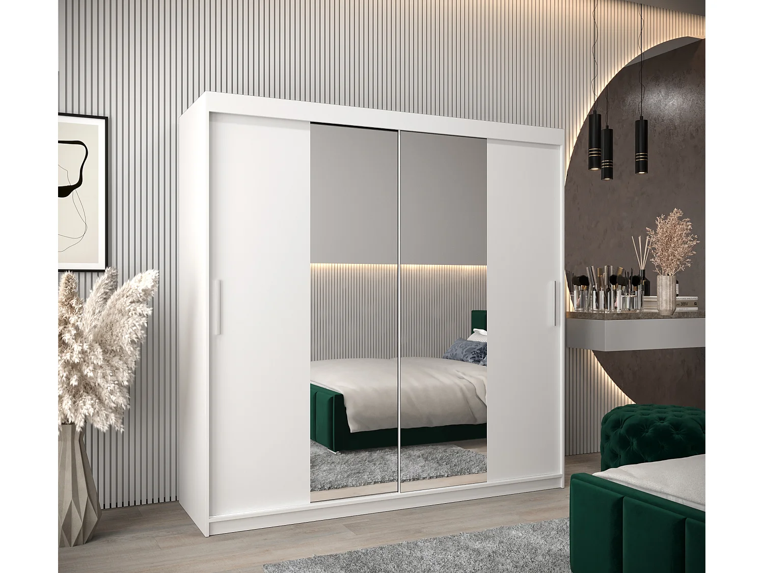 Schwebetürenschrank Tokyo 1 200/200/62 2-Türig (Weiß)