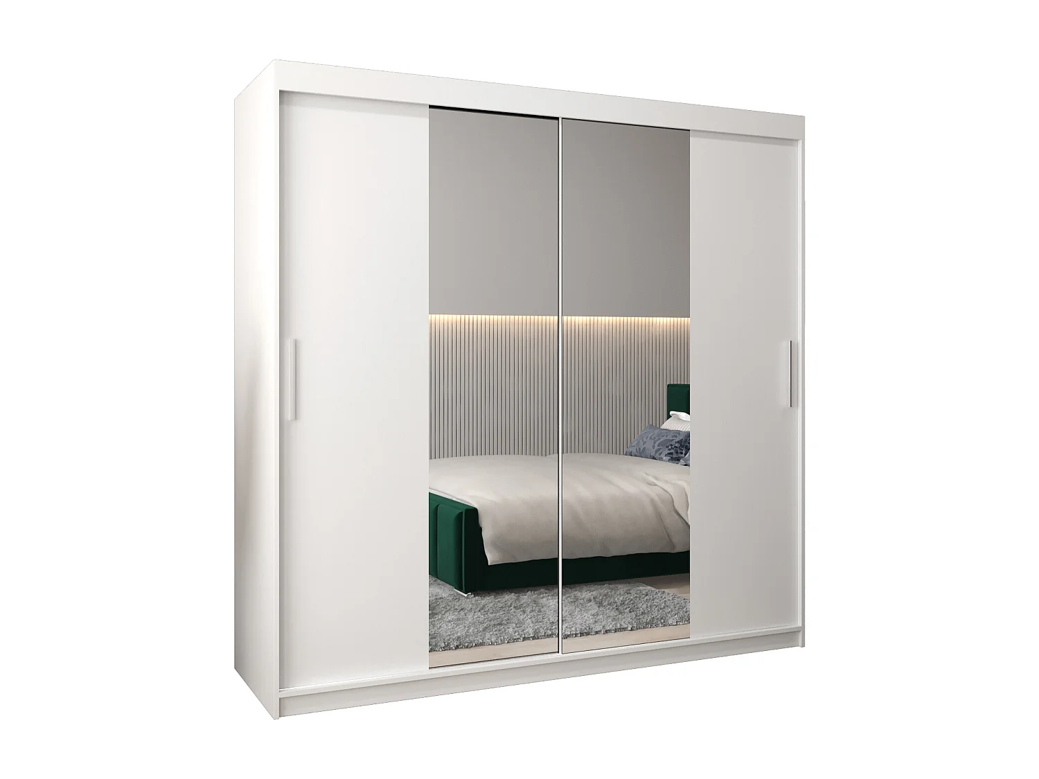 Armoire Tokyo 1 À Portes Coulissantes 200/200/62 2 portes (Blanc/Blanc)