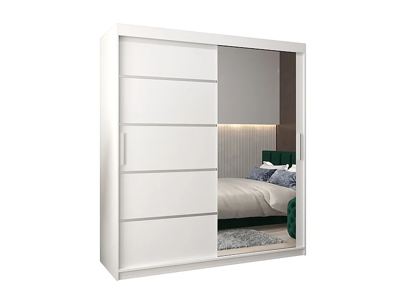 ARMOIRE VERONA 2 À PORTES COULISSANTES 200/180/62 2 Portes (Blanc/Blanc)