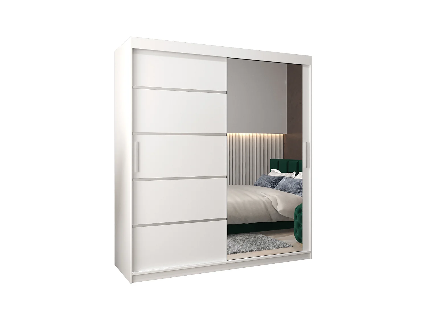 ARMOIRE VERONA 2 À PORTES COULISSANTES 200/180/62 2 Portes (Blanc/Blanc)