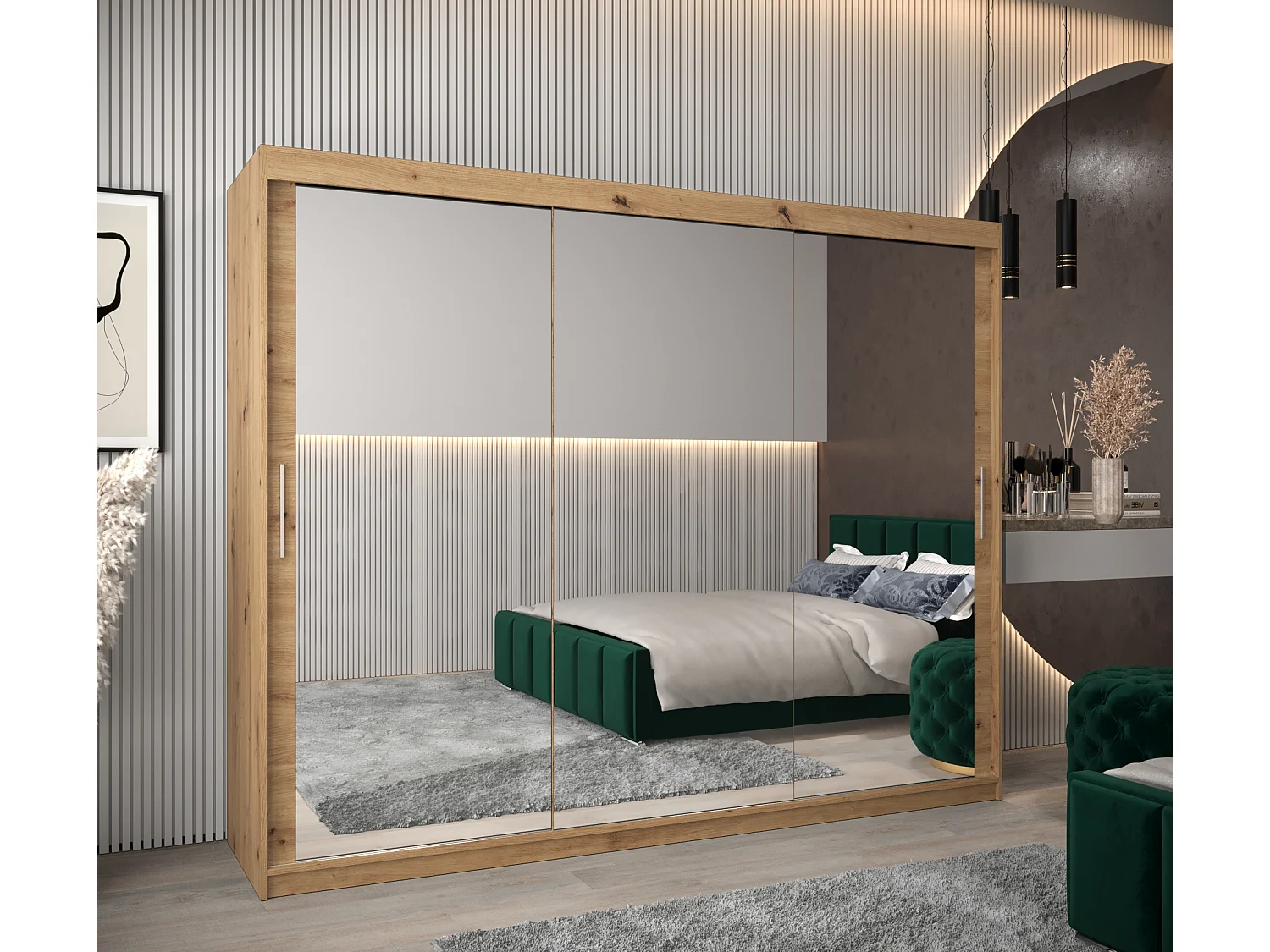 ARMOIRE TOKYO 3 DE PUERTAS CORREDERAS 200/250/62 3 puertas (Artisan/Artisan)