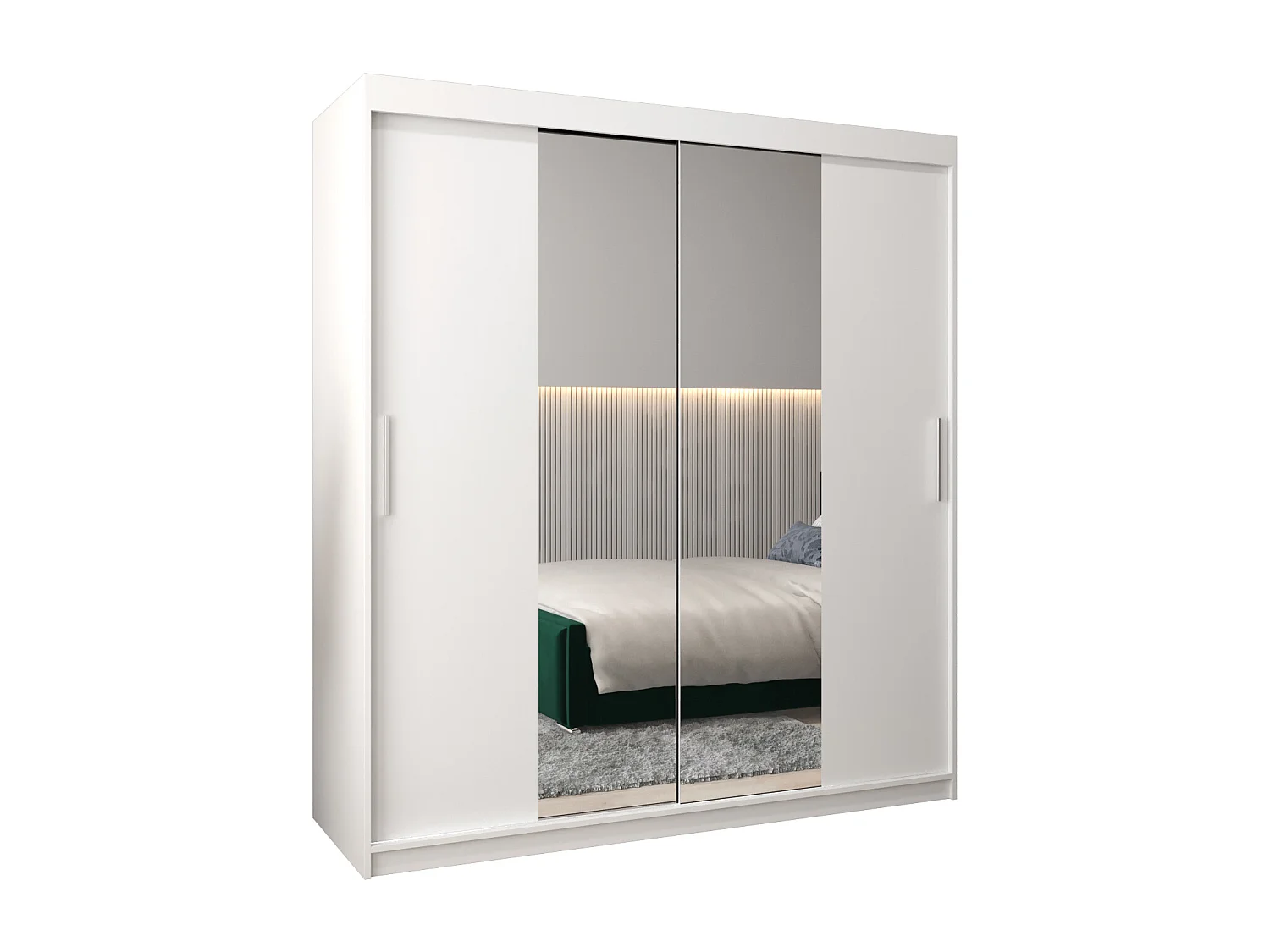 Schwebetürenschrank Tokyo 1 200/180/62 2-Türig (Weiß)