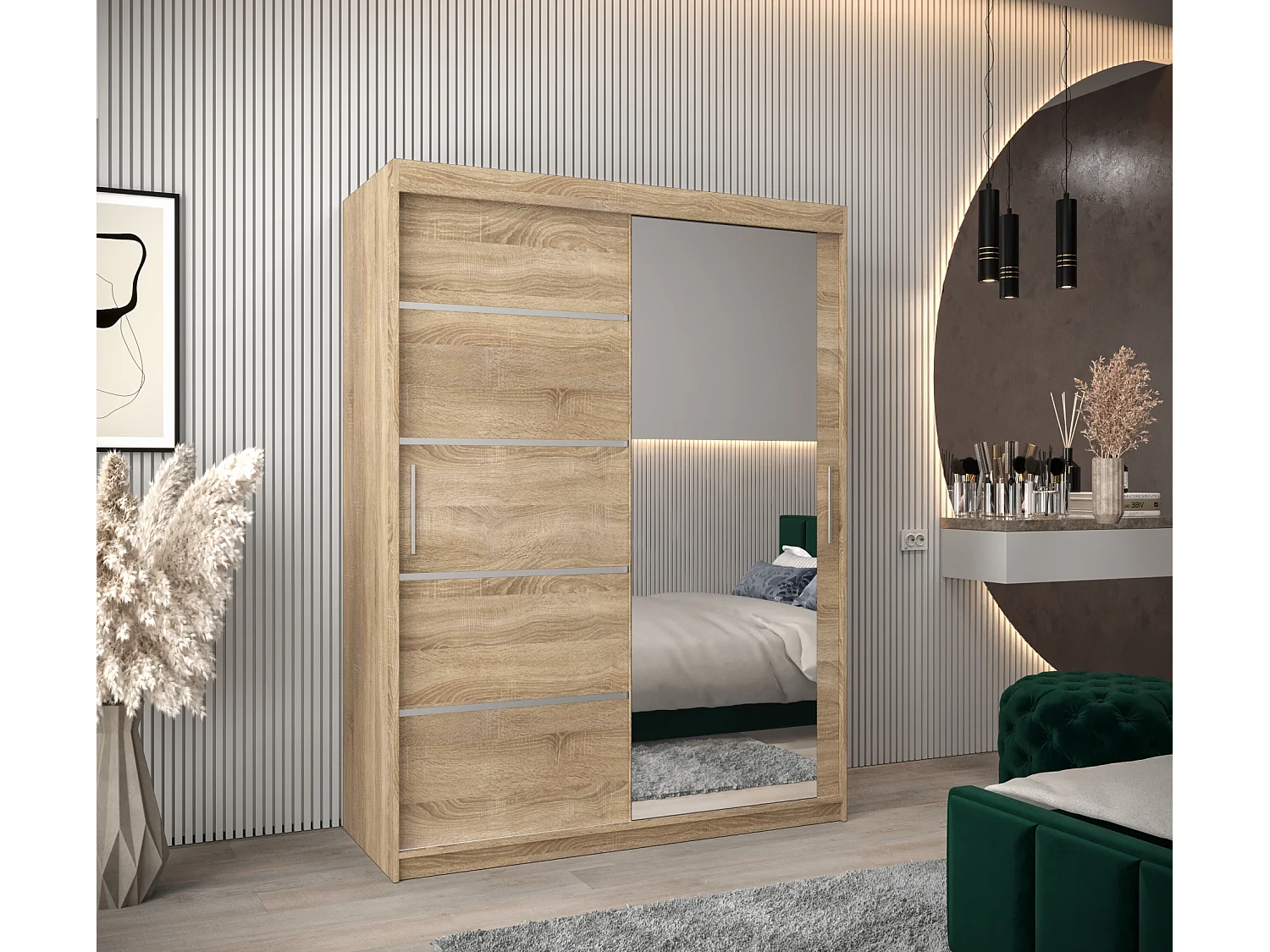 SCHWEBETÜRENSCHRANK VERONA 2 200/150/62 2-türig (Sonoma/Sonoma)