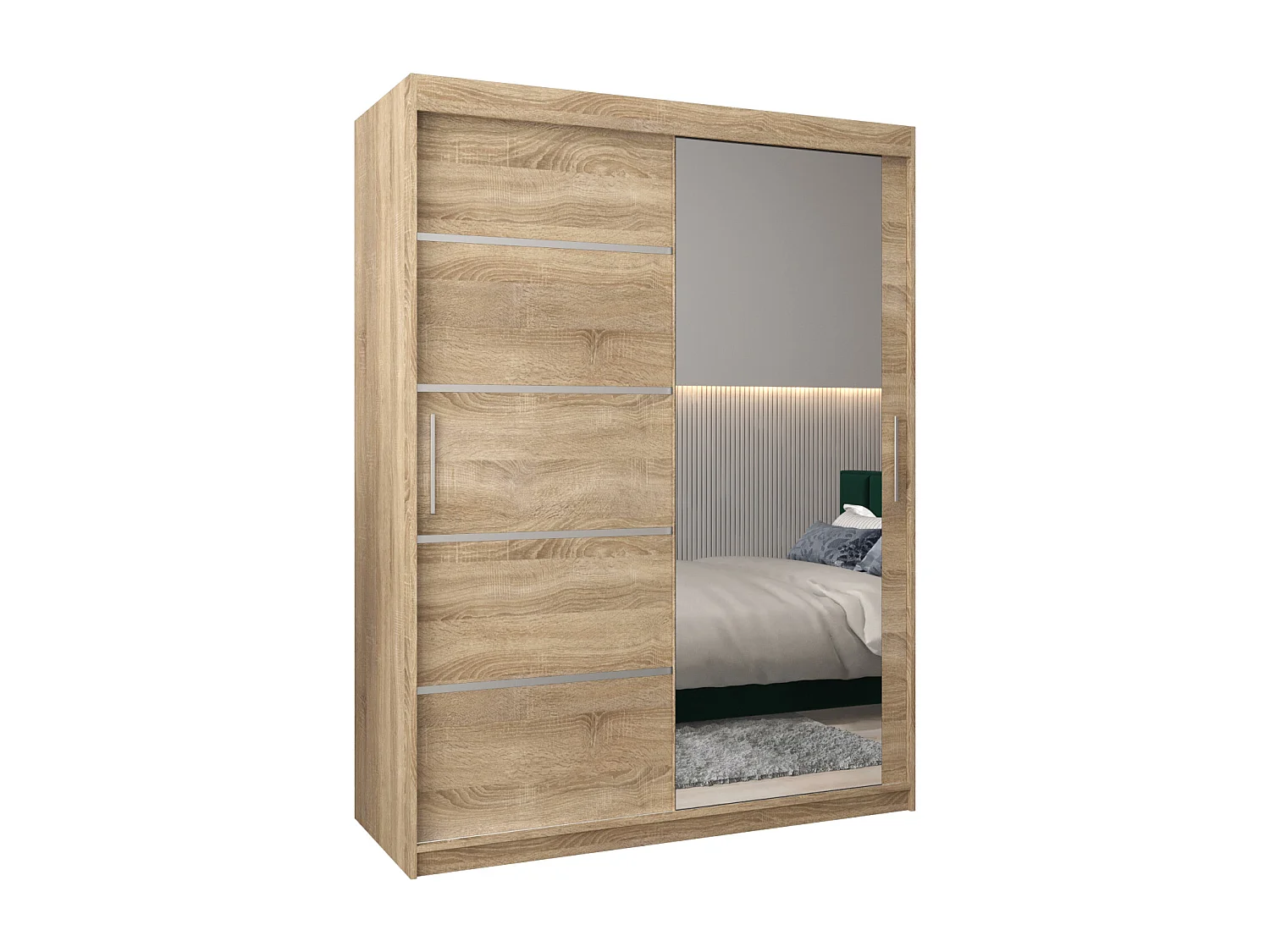 ARMOIRE VERONA 2 À PORTES COULISSANTES 200/150/62 2 Portes (Sonoma/Sonoma)