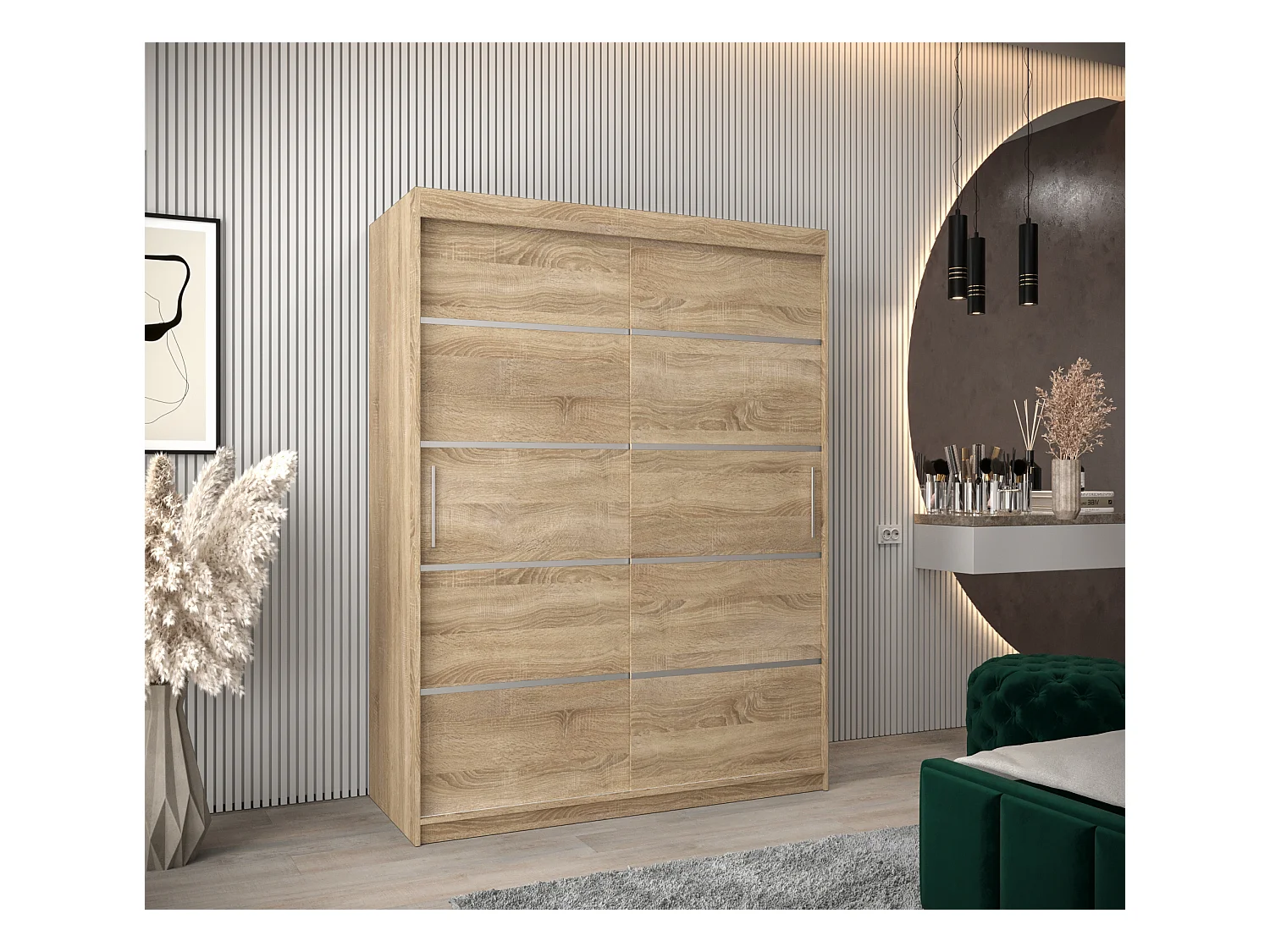 VERONA 1 KLEDINGKAST MET SCHUIFDEUREN 200/150/62 2 deuren (sonoma/sonoma)