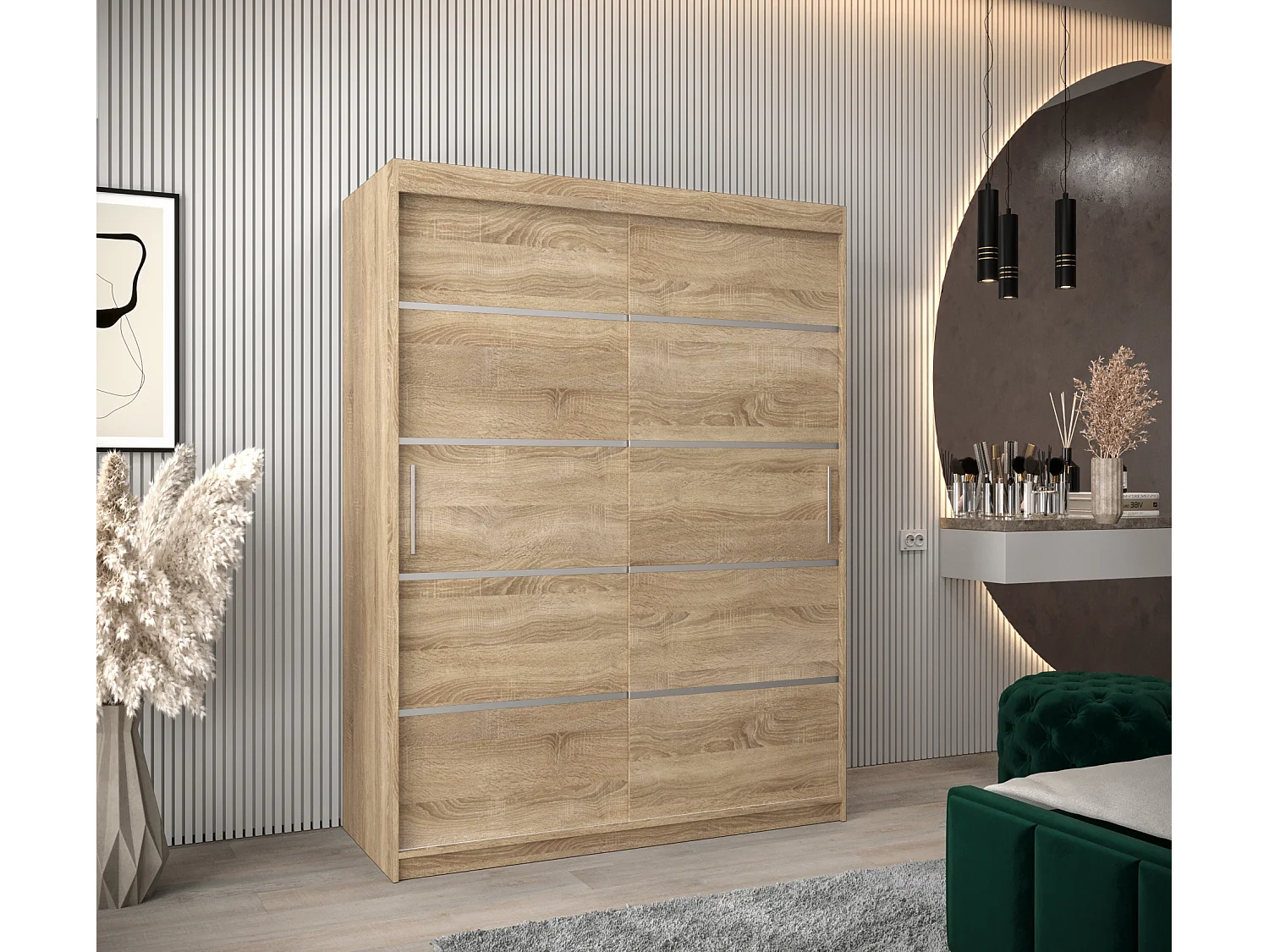 ARMOIRE VERONA 1 À PORTES COULISSANTES 200/150/62 2 Portes (Sonoma/Sonoma)