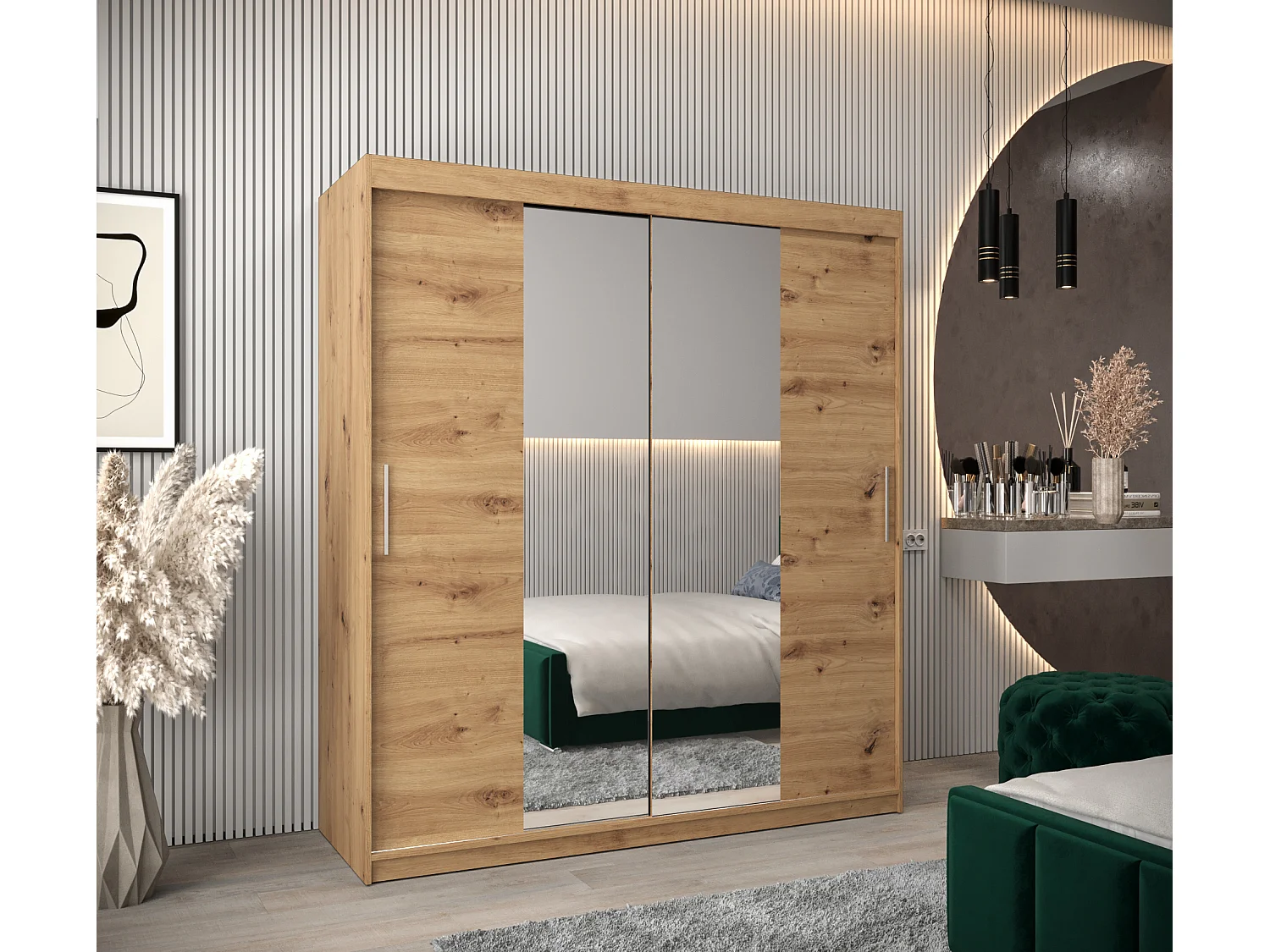 Tokyo 1 kledingkast met schuifdeuren 200/180/62 2 deuren (artisan/artisan)