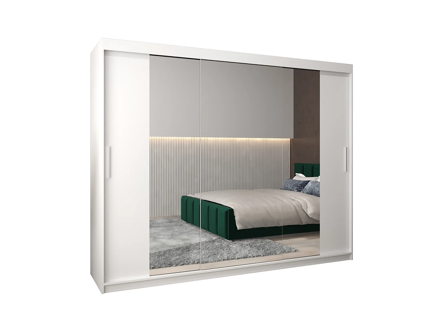 ARMOIRE TOKYO 2 DE PUERTAS CORREDERAS 200/250/62 3 puertas (Blanco/Blanco)
