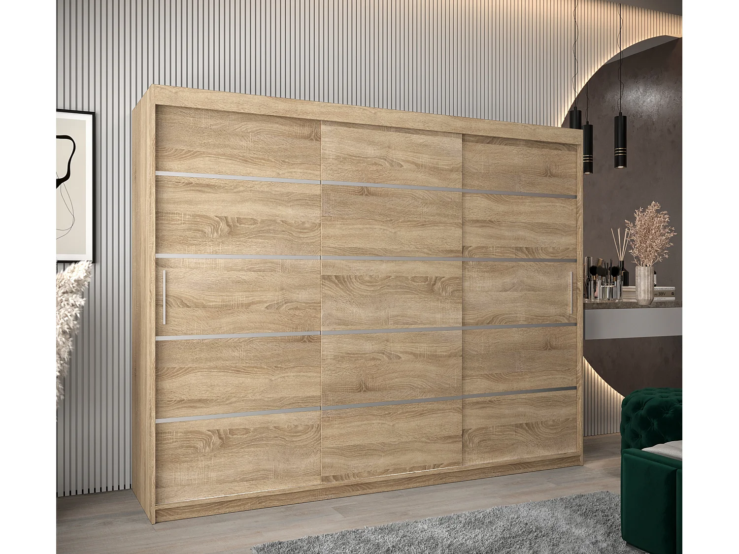 SCHWEBETÜRENSCHRANK VERONA 1 200/250/62 3-türig (Sonoma/Sonoma)