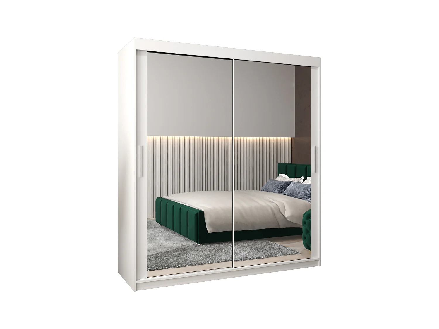 ARMOIRE TOKYO 3 DE PUERTAS CORREDERAS 200/180/62 2 puertas (Blanco/Blanco)