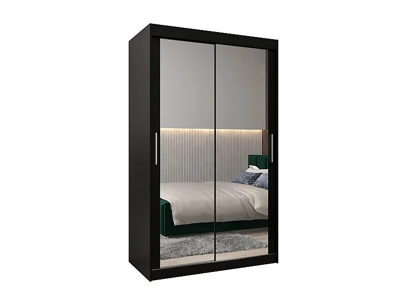 ARMOIRE TOKYO 3 DE PUERTAS CORREDERAS 200/120/62 2 puertas (Negro/Negro)