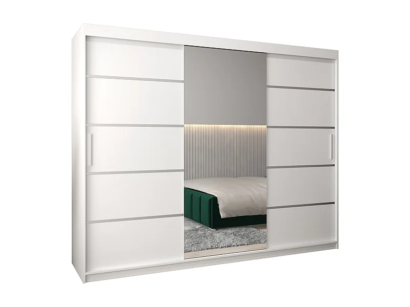 SCHWEBETÜRENSCHRANK VERONA 2 200/250/62 3-türig (Weiß/Weiß)