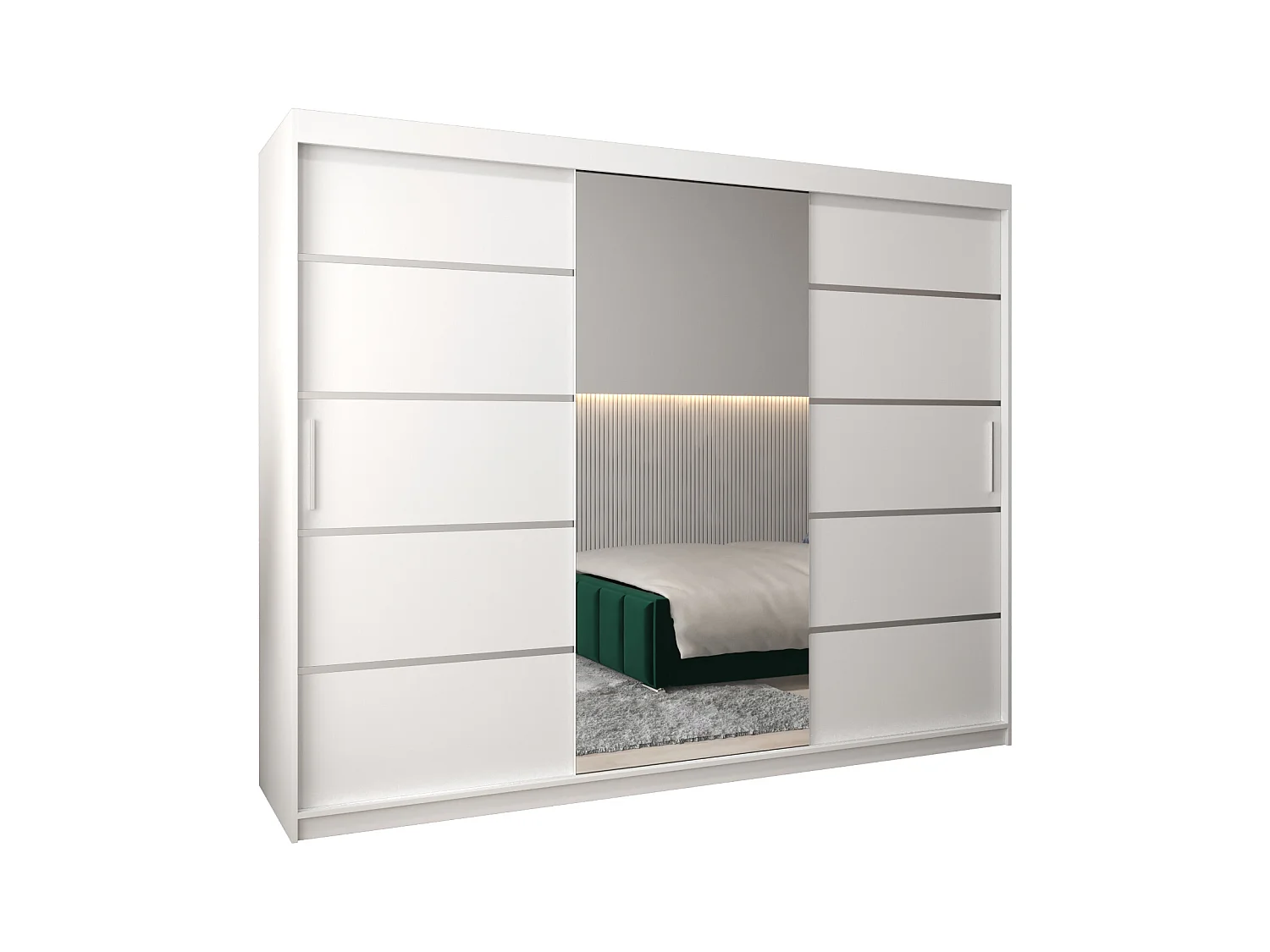 VERONA 2 KLEDINGKAST MET SCHUIFDEUREN 200/250/62 3 deuren (wit/wit)