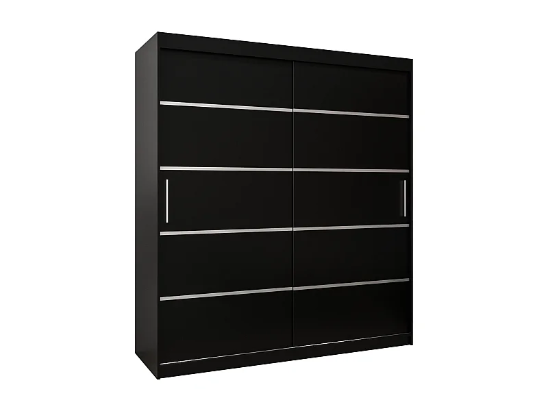 SCHWEBETÜRENSCHRANK VERONA 1 200/180/62 2-türig (Schwarz/Schwarz)