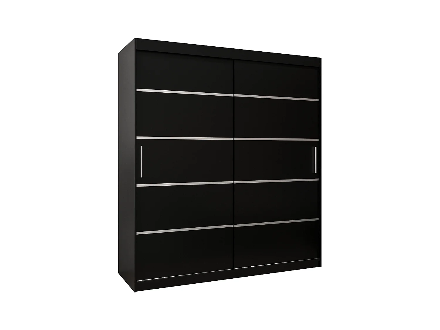 ARMOIRE VERONA 1 À PORTES COULISSANTES 200/180/62 2 Portes (Noir/Noir)