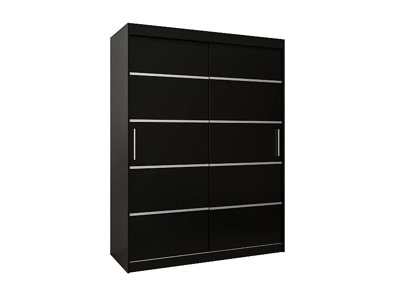 ARMOIRE VERONA 1 À PORTES COULISSANTES 200/150/62 2 Portes (Noir/Noir)