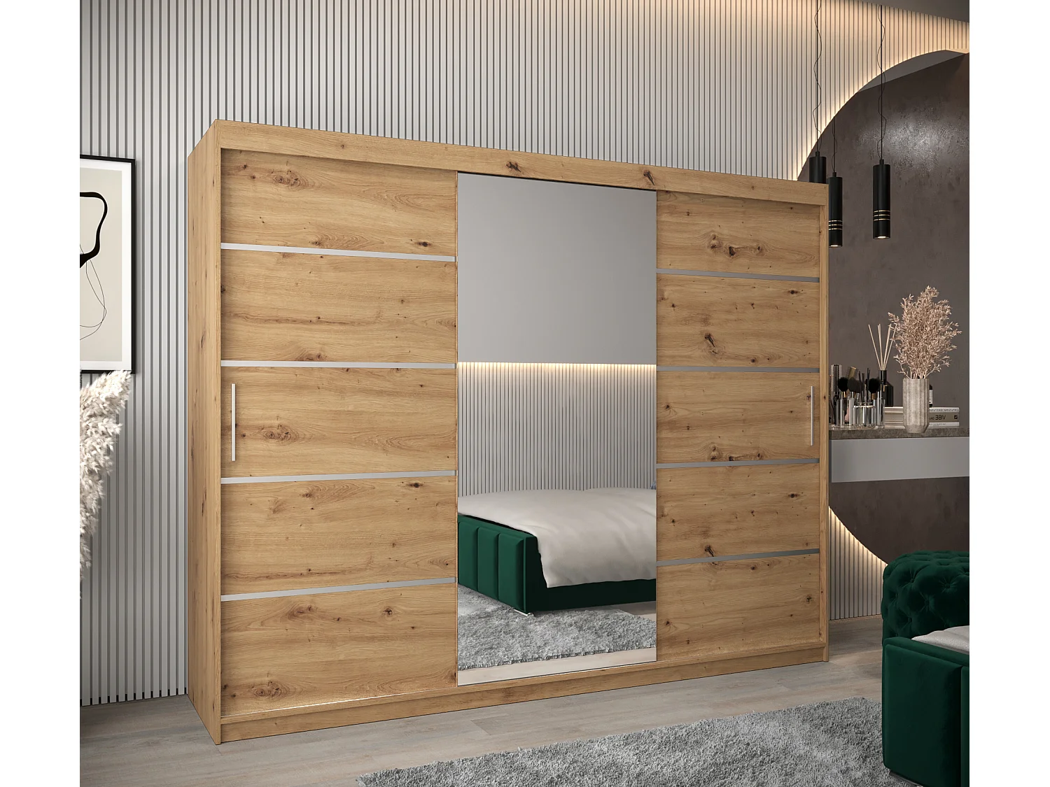 ARMOIRE VERONA 2 À PORTES COULISSANTES 200/250/62 3 Portes (Artisan/Artisan)