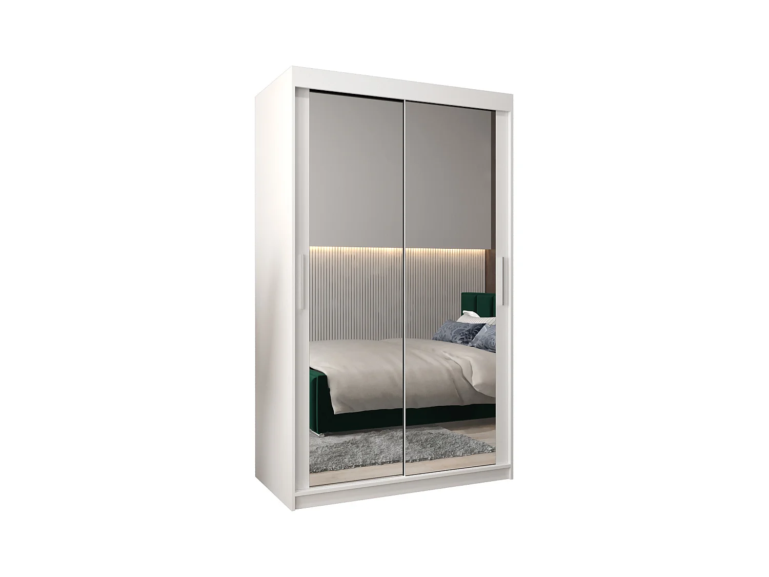 ARMOIRE TOKYO 3 DE PUERTAS CORREDERAS 200/120/62 2 puertas (Blanco/Blanco)