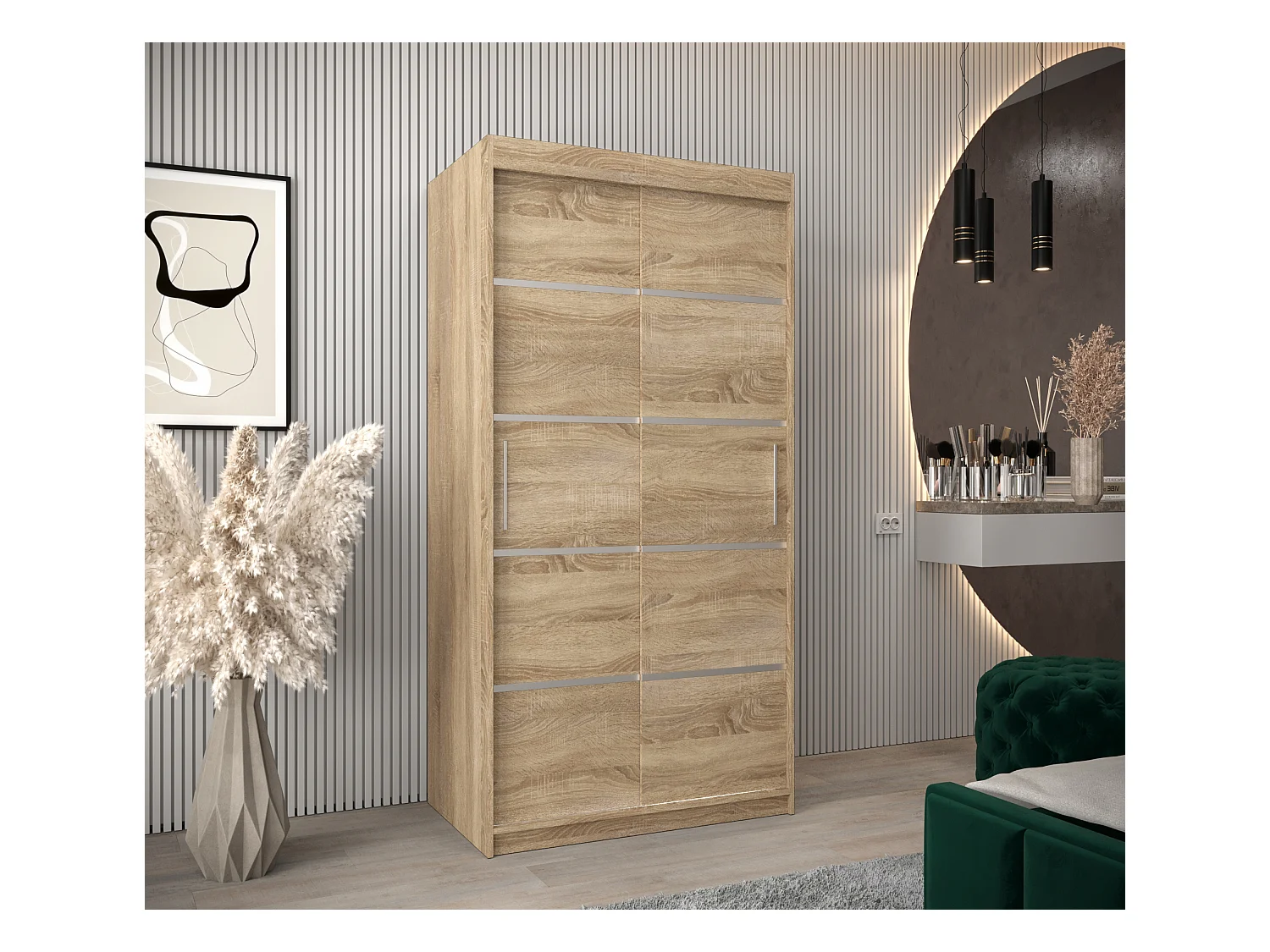 VERONA 1 KLEDINGKAST MET SCHUIFDEUREN 200/100/62 2 deuren (sonoma/sonoma)