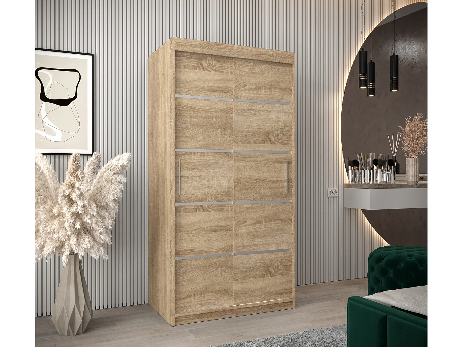 ARMOIRE VERONA 1 À PORTES COULISSANTES 200/100/62 2 Portes (Sonoma/Sonoma)