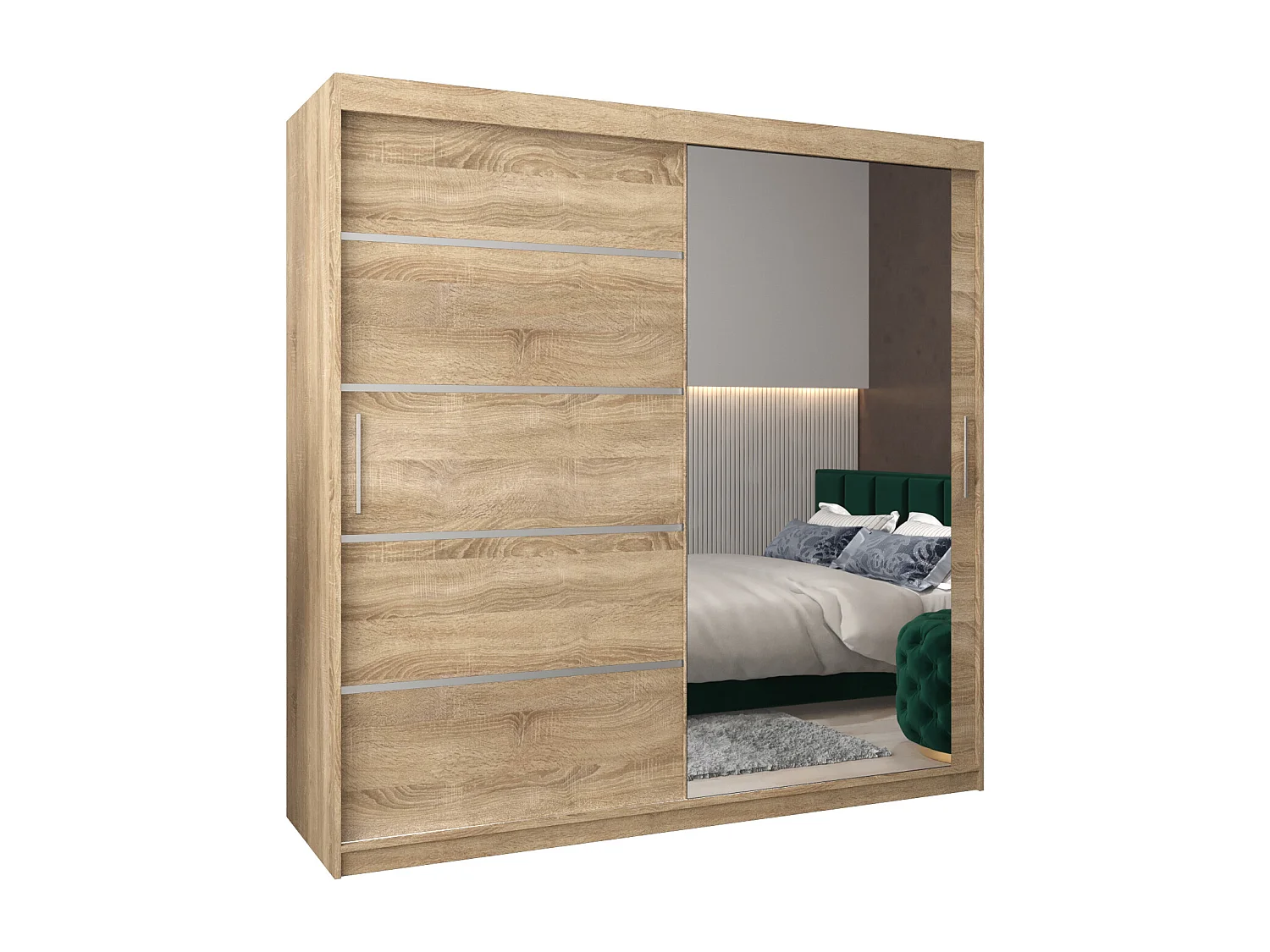 SCHWEBETÜRENSCHRANK VERONA 2 200/180/62 2-türig (Sonoma/Sonoma)