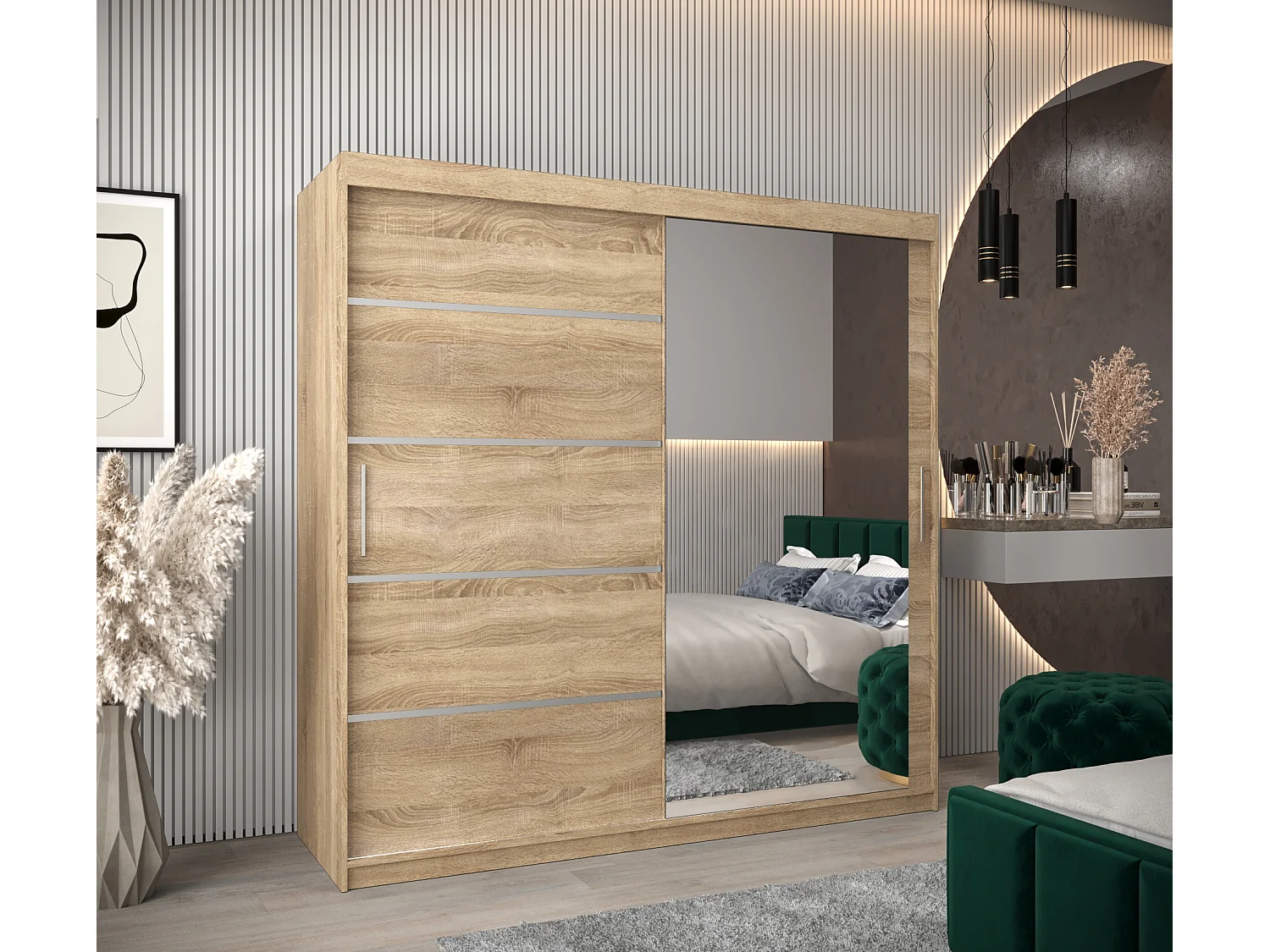 SCHWEBETÜRENSCHRANK VERONA 2 200/180/62 2-türig (Sonoma/Sonoma)