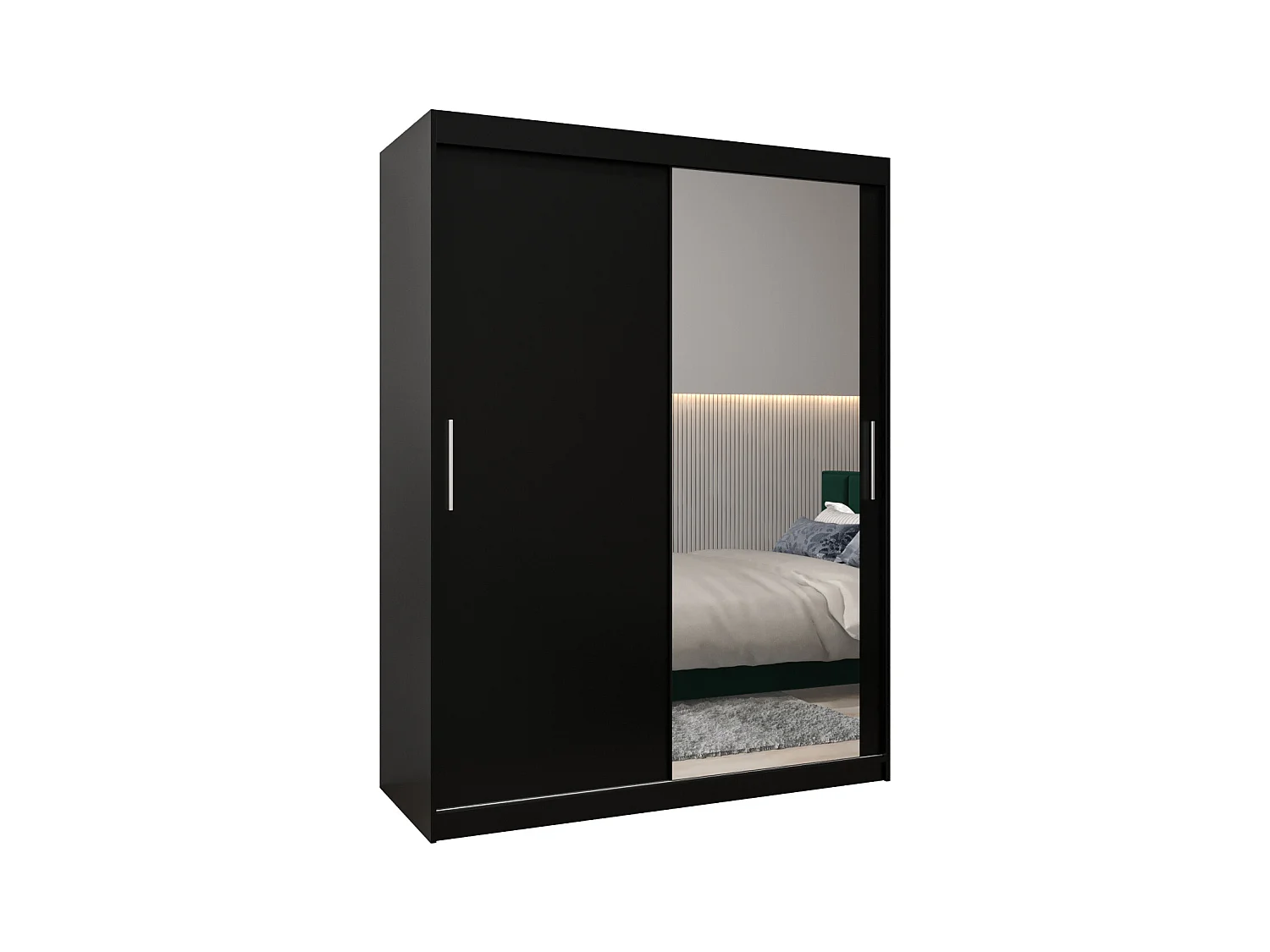 ARMOIRE TOKYO 2 DE PUERTAS CORREDERAS 200/150/62 2 puertas (Negro/Negro)