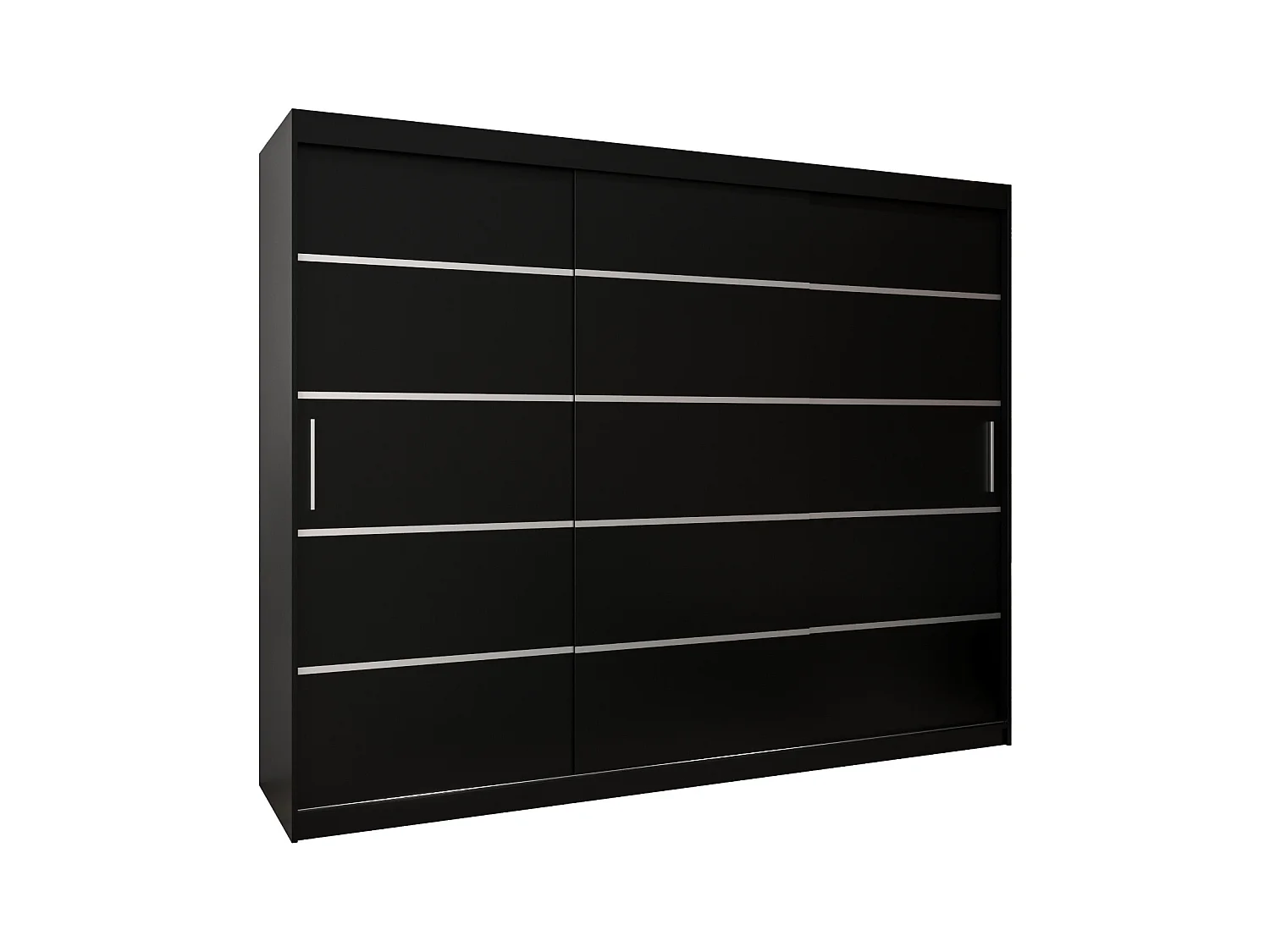 ARMOIRE VERONA 1 À PORTES COULISSANTES 200/250/62 3 Portes (Noir/Noir)