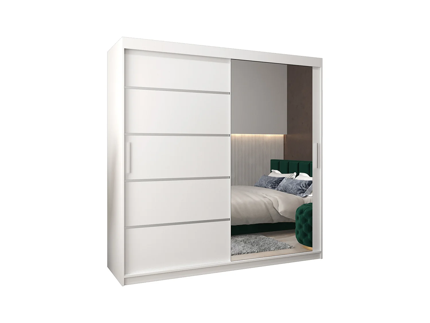 SCHWEBETÜRENSCHRANK VERONA 2 200/200/62 2-türig (Weiß/Weiß)