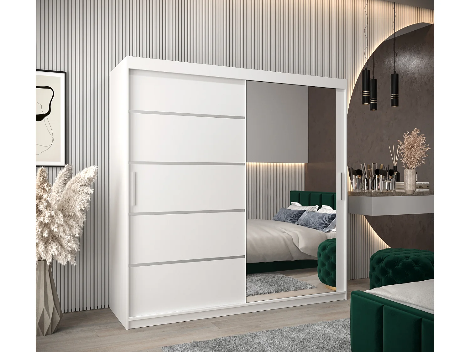 ARMOIRE VERONA 2 À PORTES COULISSANTES 200/200/62 2 Portes (Blanc/Blanc)