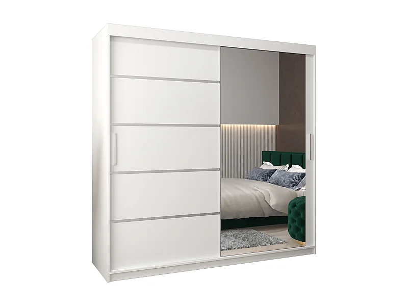ARMOIRE VERONA 2 À PORTES COULISSANTES 200/200/62 2 Portes (Blanc/Blanc)
