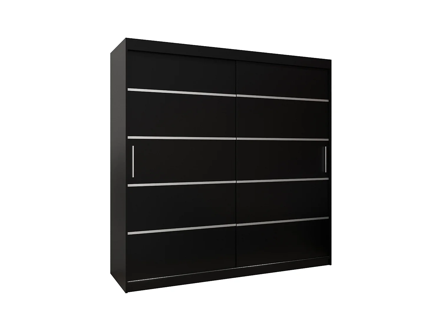 ARMOIRE VERONA 1 À PORTES COULISSANTES 200/200/62 2 Portes (Noir/Noir)