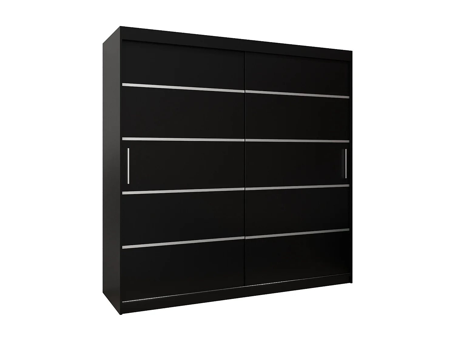 ARMOIRE VERONA 1 À PORTES COULISSANTES 200/200/62 2 Portes (Noir/Noir)