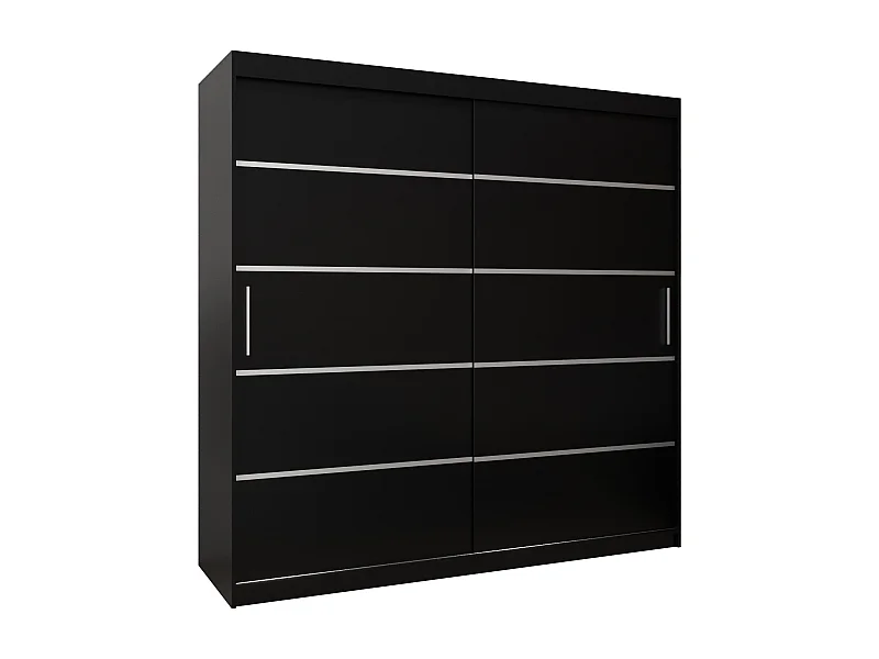 ARMOIRE VERONA 1 À PORTES COULISSANTES 200/200/62 2 Portes (Noir/Noir)