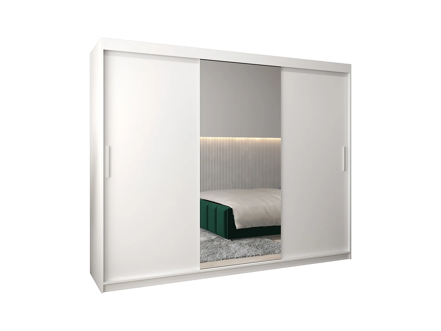 Schwebetürenschrank Tokyo 1 200/250/62 2-Türig (Weiß)