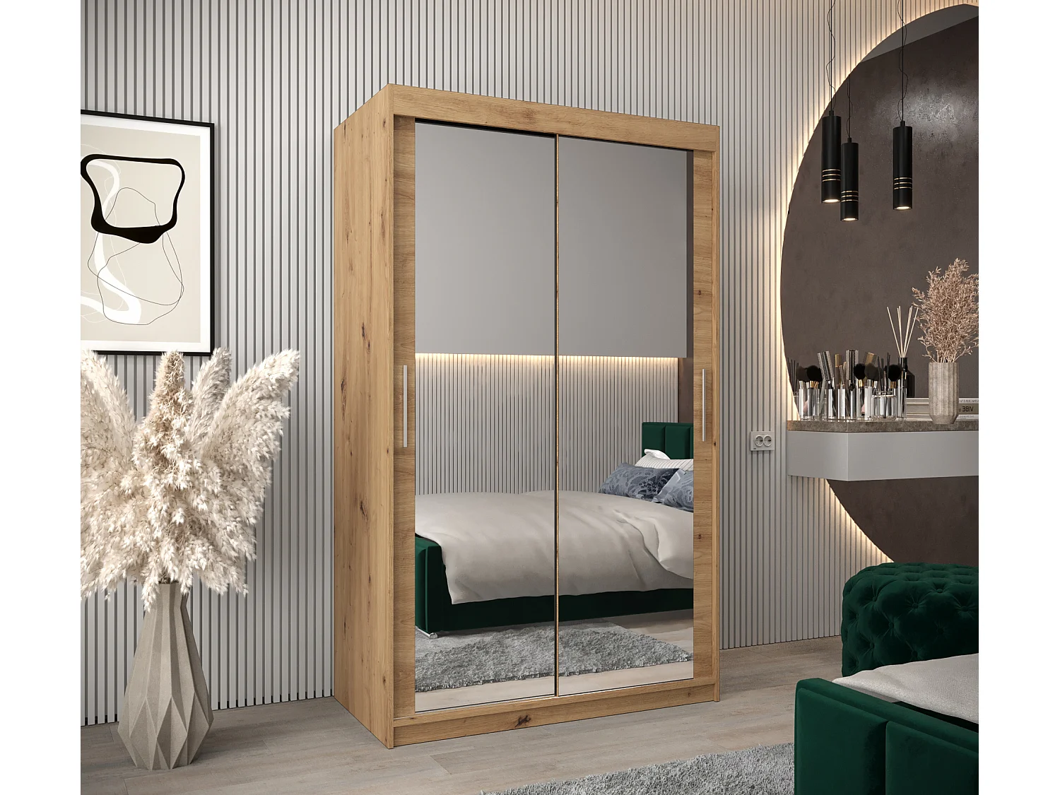 ARMOIRE TOKYO 3 DE PUERTAS CORREDERAS 200/120/62 2 puertas (Artisan/Artisan)