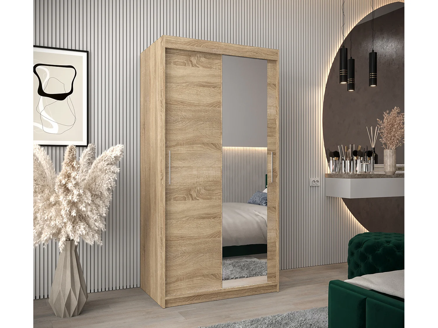 ARMARIO TOKYO 2 DE PUERTAS CORREDERAS 200/200/62 2 puertas (Blanco/Blanco)