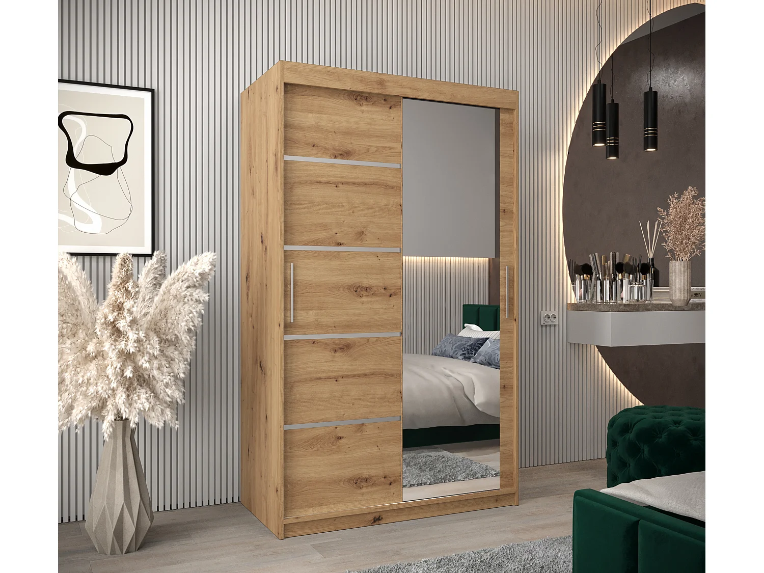 ARMOIRE VERONA 2 À PORTES COULISSANTES 200/120/62 2 Portes (Artisan/Artisan)